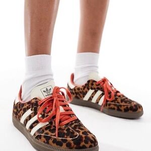 adidas Samba OG Leopard-Print Sneakers JI2734 Women’s 8.5 Brand New